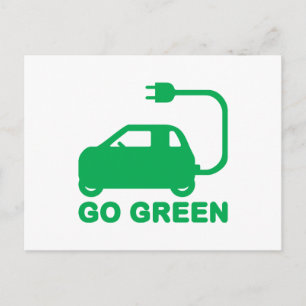 Go Green ~ Drive Electric Cars Postcard