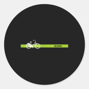 Go Green - Dutch Bike For Environmental Protection Classic Round Sticker
