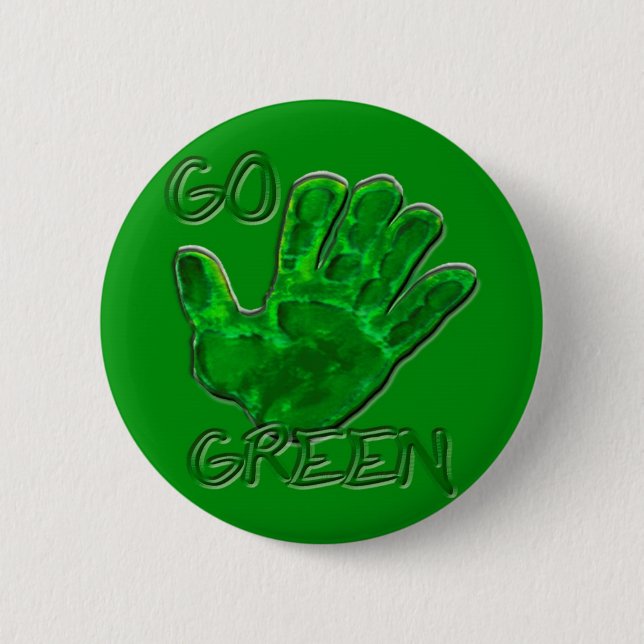 go green Earth 6 Cm Round Badge (Front)