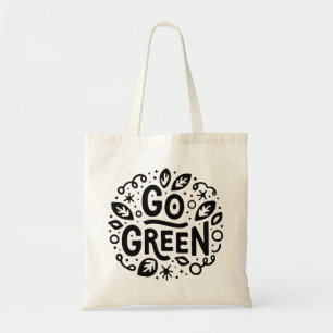 Go green eco friendly ecology quotes cute retro tote bag