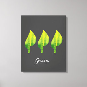 Go green eco nature leaf design canvas print