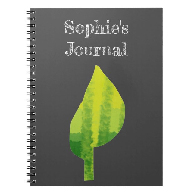 Go green eco nature leaf design notebook (Front)