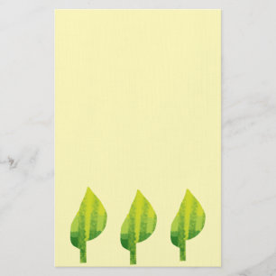 Go green eco nature leaf design stationery