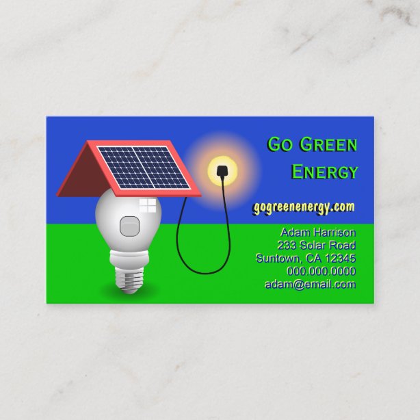 Solar Business Cards Zazzle AU