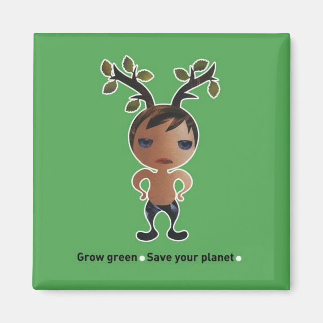 Go green for the planet! magnet (Front)