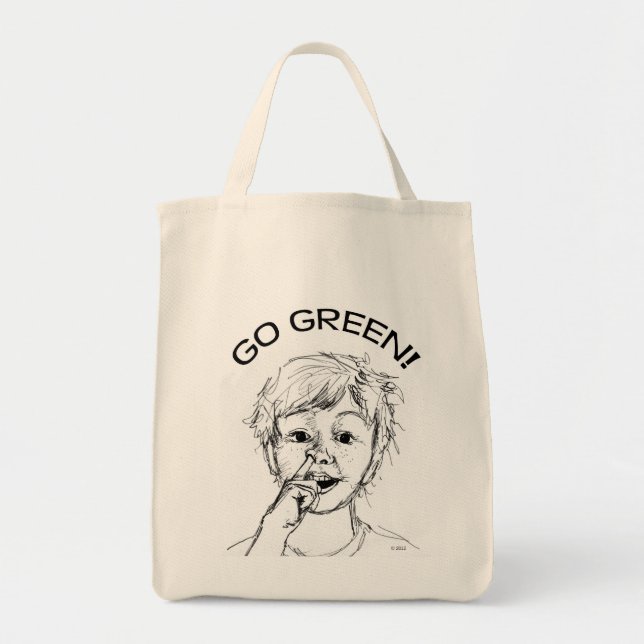 Go Green! Grocery Tote Bag (Front)