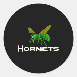 Go Green Hornets Footbyll Bysebyll Bysketbyll Chee Classic Round Sticker