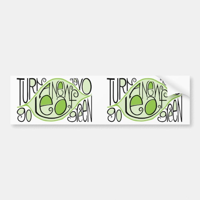 Go Green Leaf Bumper Sticker (Front)