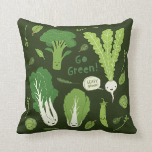 Go Green! (Leafy Green!) Cute Veggies Cushion