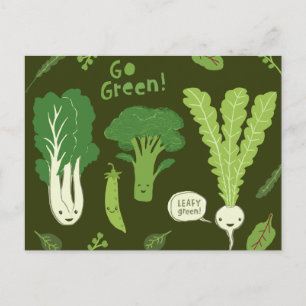 Go Green! (Leafy Green!) Healthy Garden Vegetables Postcard