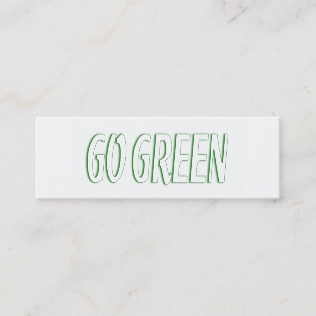Go Green Mini Business Card (Front)