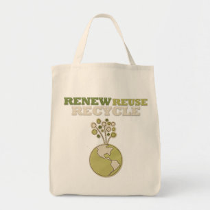 Go green organic grocery tote bag