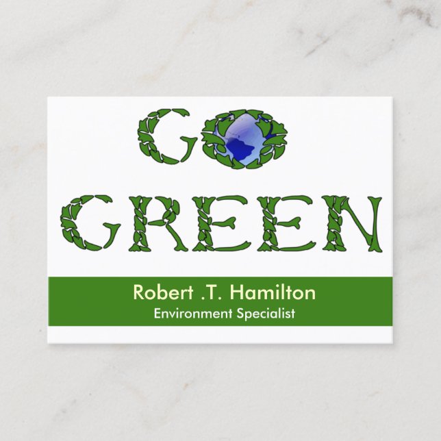 go green  recycling company Business Cards (Front)