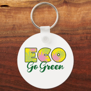 Go Green Retro Eco Design Key Ring