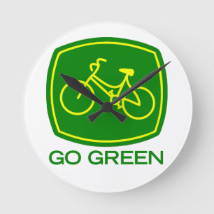 Go Green Round Clock