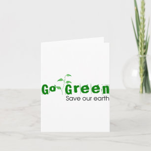 Go Green Save Our Earth Kids T Shirt Card