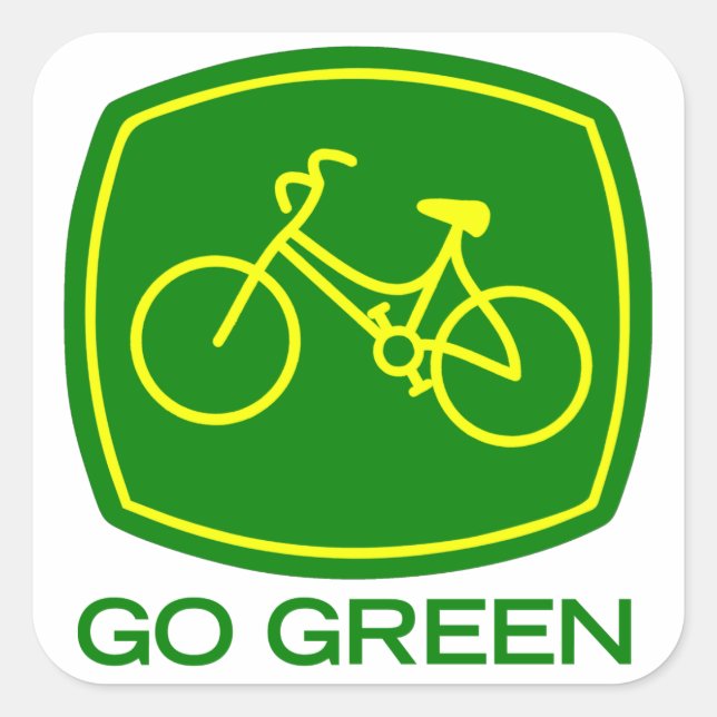 Go Green Square Sticker (Front)