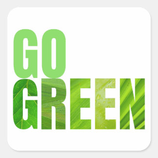 Go Green Square Sticker