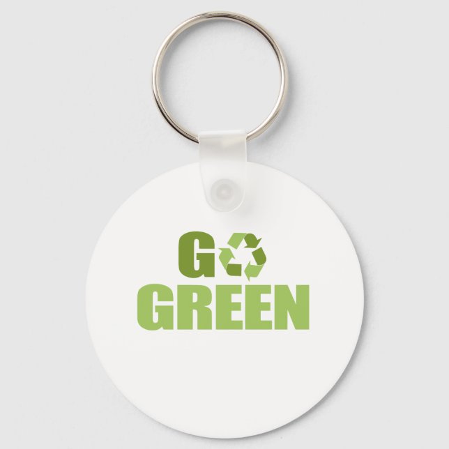 Go Green T-shirt Key Ring (Front)