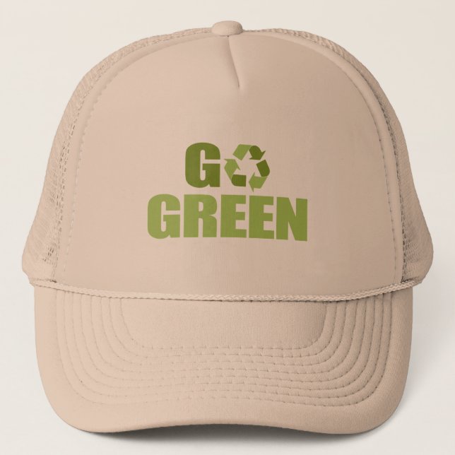 Go Green T-shirt Trucker Hat (Front)