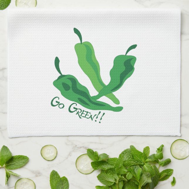 Go Green!!! Tea Towel (Folded)
