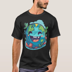 Go Green With Our Kawaii Cute Earth Collection On T-Shirt
