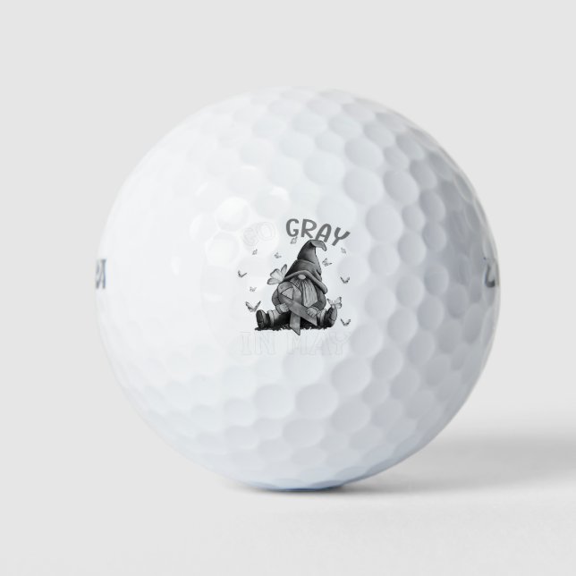 Go Grey in May Brain Cancer Awareness Grey Golf Balls (Front)