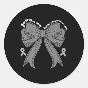 Go Grey In May Brain Cancer Awareness Month Women Classic Round Sticker