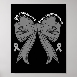 Go Grey In May Brain Cancer Awareness Month Women Poster
