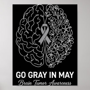 Go grey in may brain tumour awareness brain cancer poster