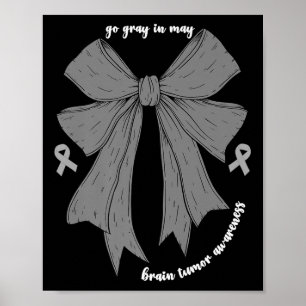 Go Grey In May Brain Tumour Awareness Month Women Poster