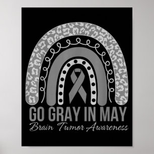 Go grey in may brain tumour awareness rainbow grey poster