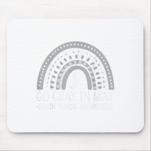 Go Grey In May Brain Tumour Cancer Awareness Rainb Mouse Pad