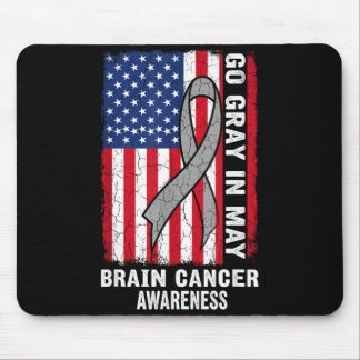 Go grey in may flag brain tumour awareness brain mouse pad