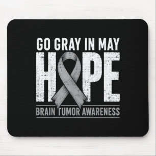 Go Grey In May Hope Brain Tumour Awareness Ribbon Mouse Pad