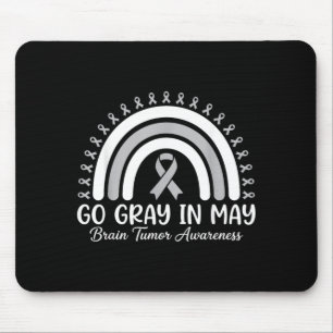 Go Grey In May Ribbon Rainbow Brain Tumour Mouse Pad