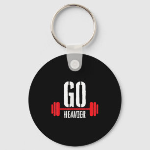 Go Heavier Strength Training Motivation Key Ring