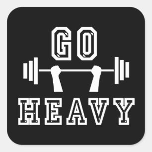 Go heavy square sticker