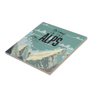 Go Hiking in the Alps Ceramic Tile