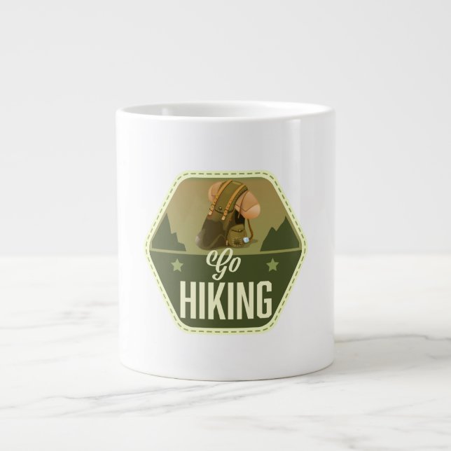 Go hiking Patch Large Coffee Mug (Front)