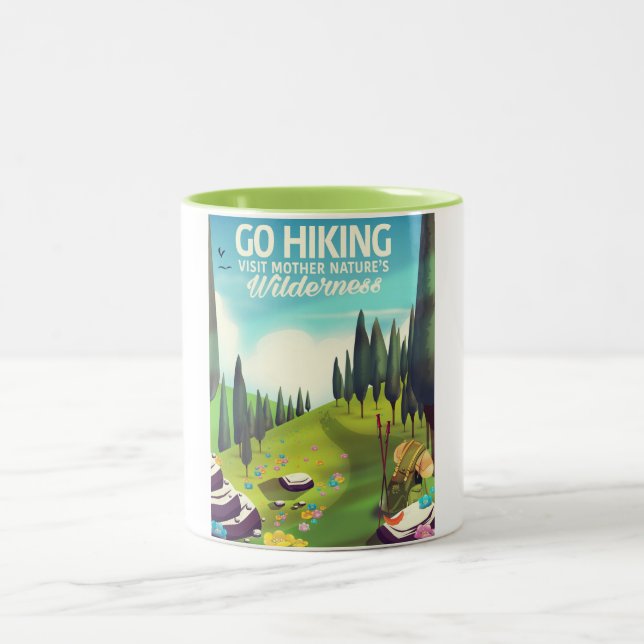 Go Hiking! Two-Tone Coffee Mug (Center)