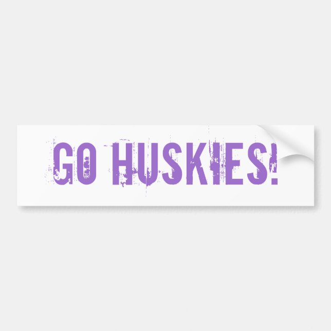 Go Huskies Bumper Sticker (Front)