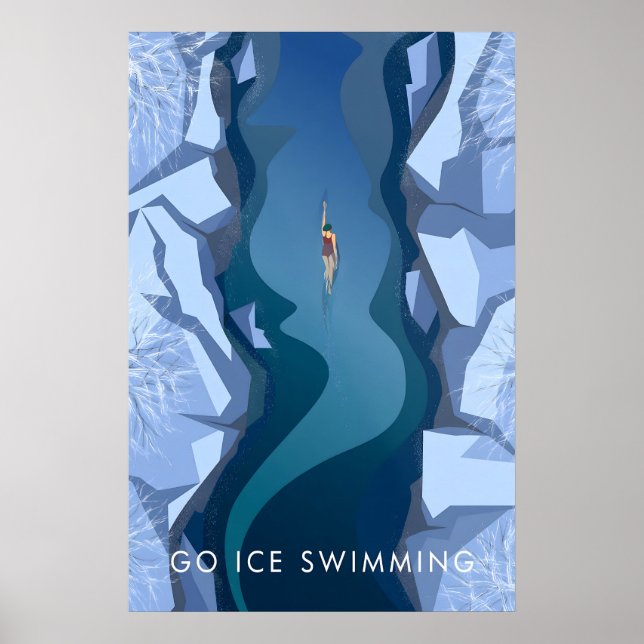 Go Ice Swimming Travel Poster (Front)