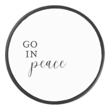 Go in Peace Hockey Puck