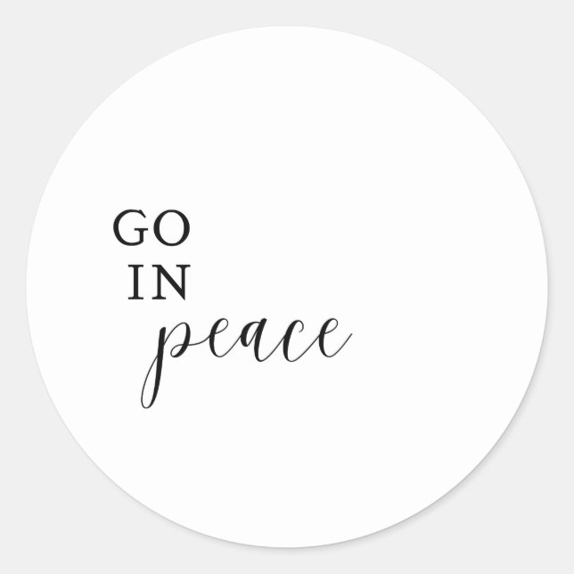 "Go In Peace" Sticker (Front)