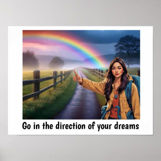 Go in the direction of your dreams poster (Front)