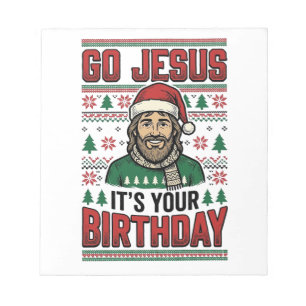 Go Jesus Christmas Birthday Vintage Shirt Notepad