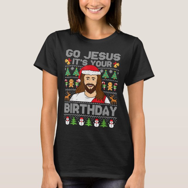 Go Jesus It's Your Birthday Ugly Christmas Sweater (Front)