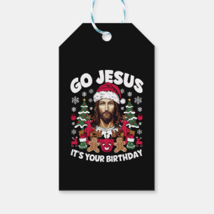 Go Jesus It's Your Birthday Ugly Christmas Sweater Gift Tags