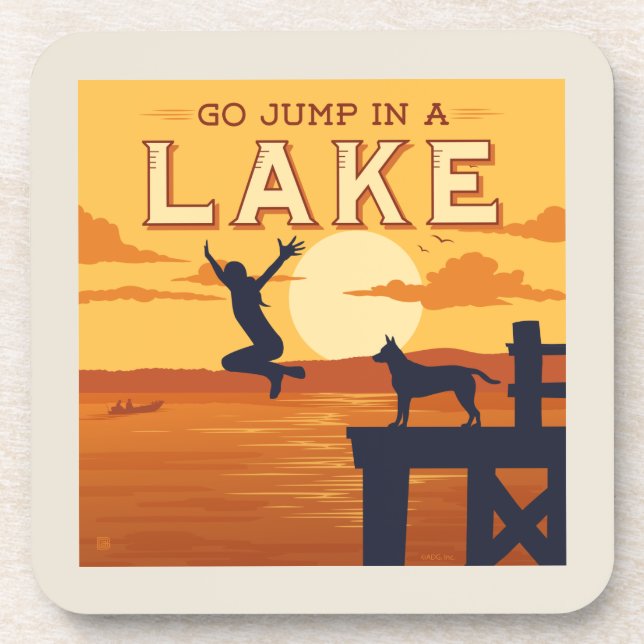 Go Jump In A Lake Coaster (Front)